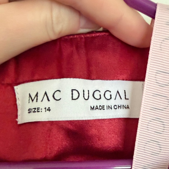 NWT Mac Duggal Burgundy Maroon High Low Dress 14 - Picture 3 of 5